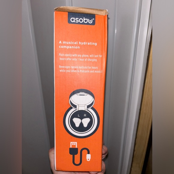 Asobu Earphone H2 Audio Insulated Water Bottle Stainless Steel 20 Ounce(NWT)mint - Picture 6 of 7